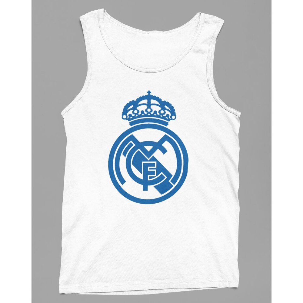 NEW Real Madrid Team Color Pop Logo Tank Top WHITE